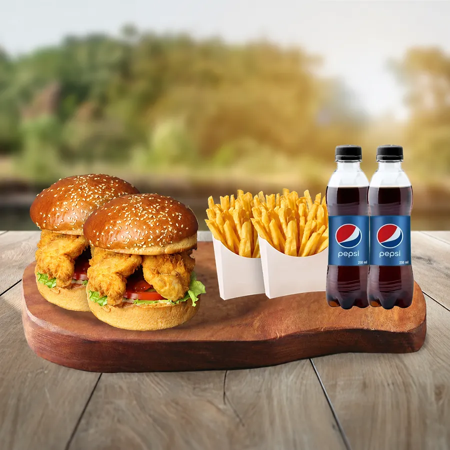Arkadaş Tavuk Burger Menü (60 gr + 60 gr)