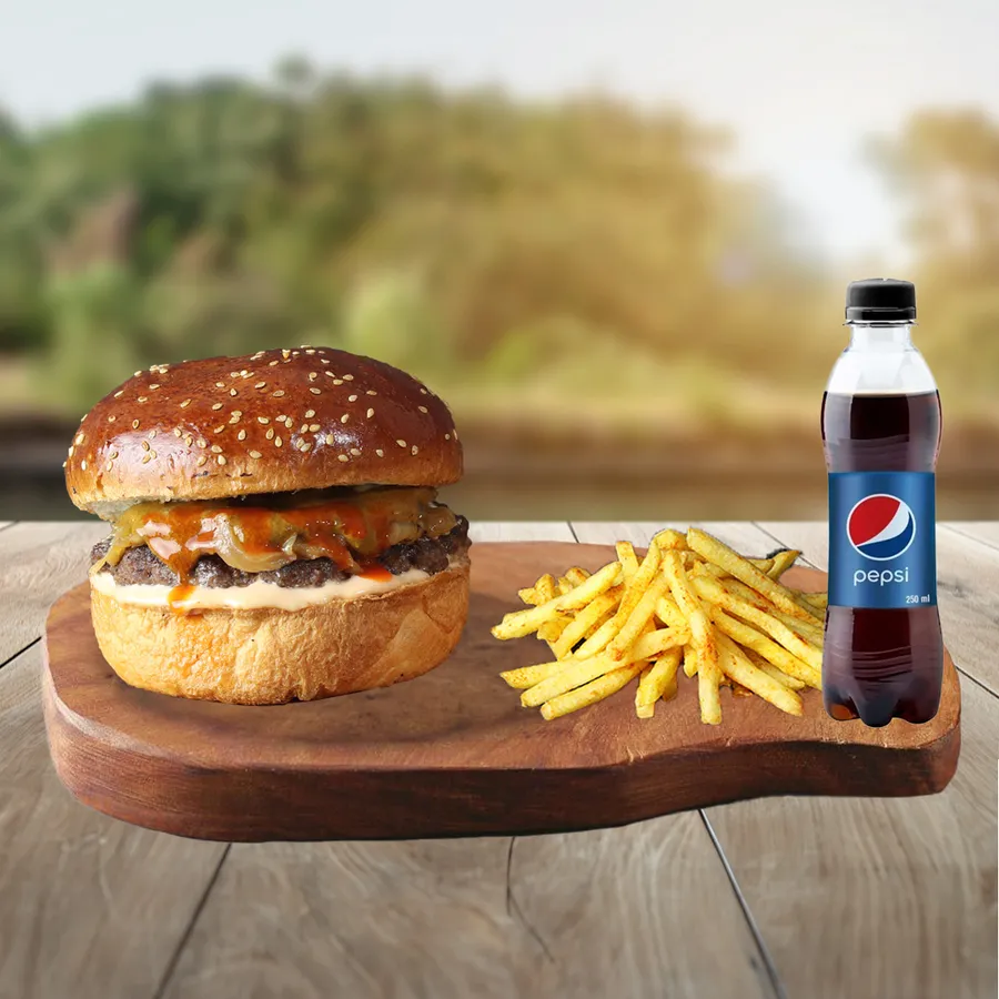 İndian Burger (60 gr.) + İçecek