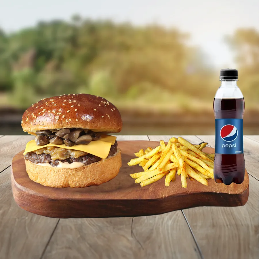 Mushroom Cheeseburger (60 gr) + İçcek