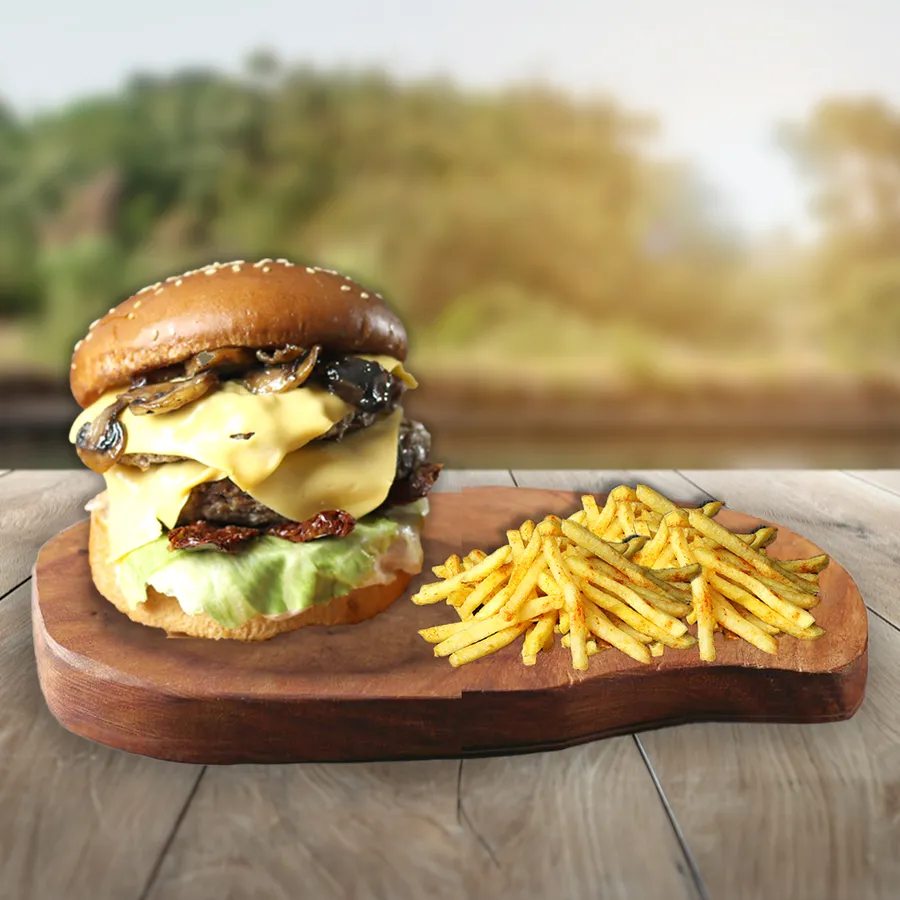 Double Mushroom Cheeseburger (240 gr.)